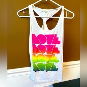 Twenty One Womens Neon Razorback Tank Top Size Large Festival Rave Party Y2K